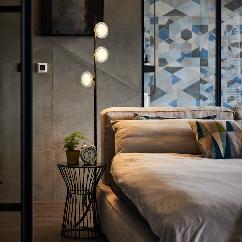 Modernist Round Tri-Leg Floor Lighting Glass Living Room LED Standing Lamp in Black/Chrome/Gold Clearhalo 'Floor Lamps' 'Lamps' Lighting' 983694