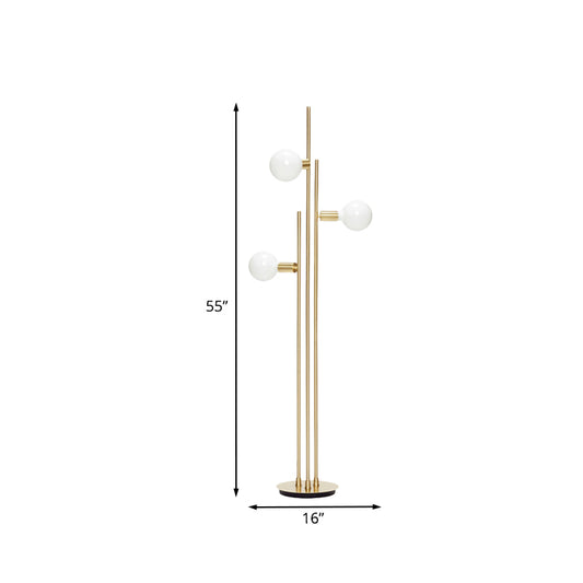 Metallic Tree Floor Reading Lamp Contemporary 3-Head Gold Standing Lighting for Living Room Clearhalo 'Floor Lamps' 'Lamps' Lighting' 983744