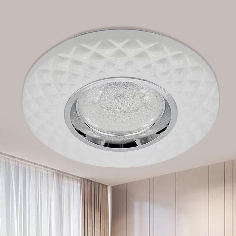 White Ring Flushmount Lamp Contemporary LED Acrylic Flush Mount Ceiling Light in Warm/Natural Light White Clearhalo 'Ceiling Lights' 'Close To Ceiling Lights' 'Close to ceiling' 'Flush mount' Lighting' 984194