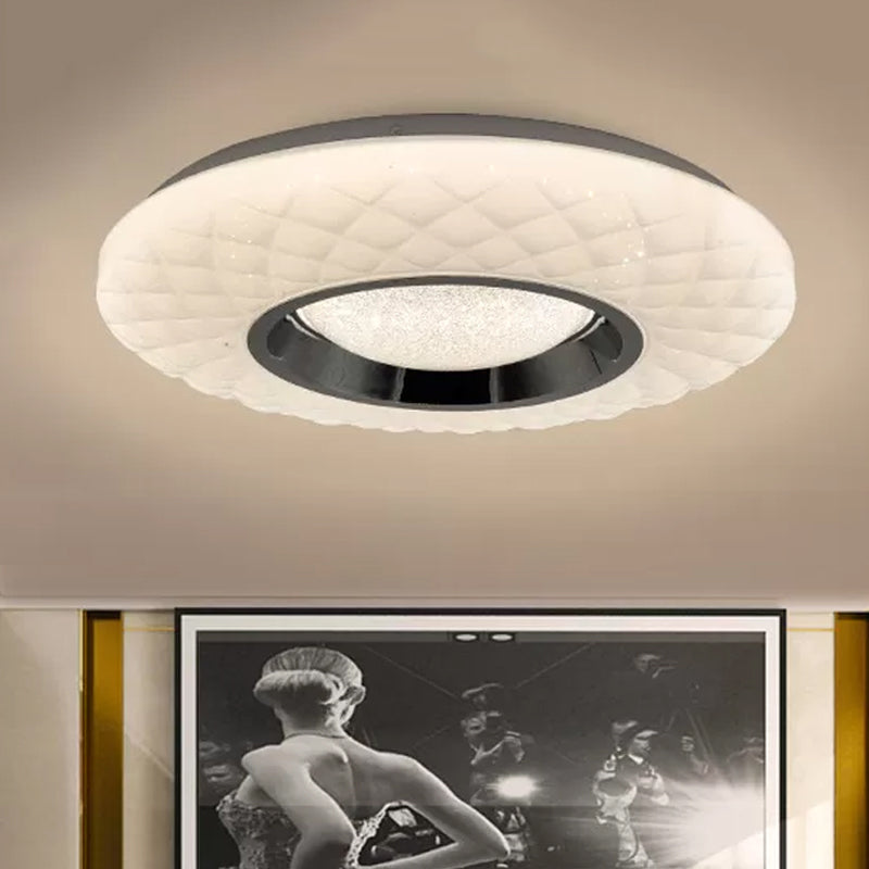 White Ring Flushmount Lamp Contemporary LED Acrylic Flush Mount Ceiling Light in Warm/Natural Light Clearhalo 'Ceiling Lights' 'Close To Ceiling Lights' 'Close to ceiling' 'Flush mount' Lighting' 984195