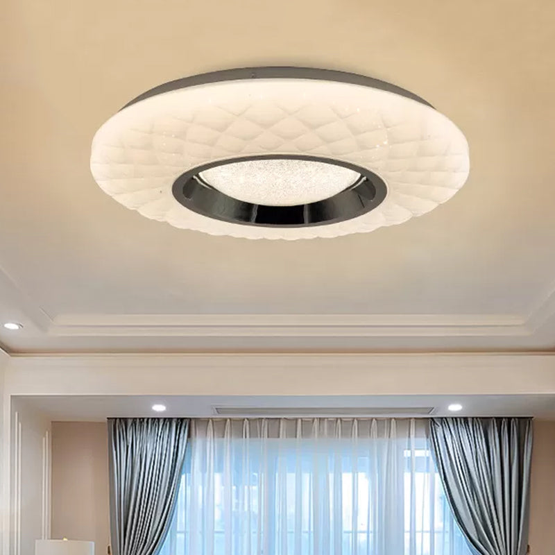 White Ring Flushmount Lamp Contemporary LED Acrylic Flush Mount Ceiling Light in Warm/Natural Light Clearhalo 'Ceiling Lights' 'Close To Ceiling Lights' 'Close to ceiling' 'Flush mount' Lighting' 984196