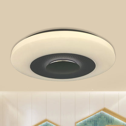 LED Bedroom Flush Mount Fixture Modern White Flush Light with Airship Acrylic Shade in Warm/Natural Light White Clearhalo 'Ceiling Lights' 'Close To Ceiling Lights' 'Close to ceiling' 'Flush mount' Lighting' 984204