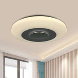 LED Bedroom Flush Mount Fixture Modern White Flush Light with Airship Acrylic Shade in Warm/Natural Light - Clearhalo - 'Ceiling Lights' - 'Close To Ceiling Lights' - 'Close to ceiling' - 'Flush mount' - Lighting' - 984205