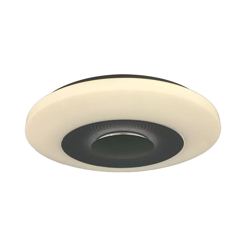 LED Bedroom Flush Mount Fixture Modern White Flush Light with Airship Acrylic Shade in Warm/Natural Light - Clearhalo - 'Ceiling Lights' - 'Close To Ceiling Lights' - 'Close to ceiling' - 'Flush mount' - Lighting' - 984206