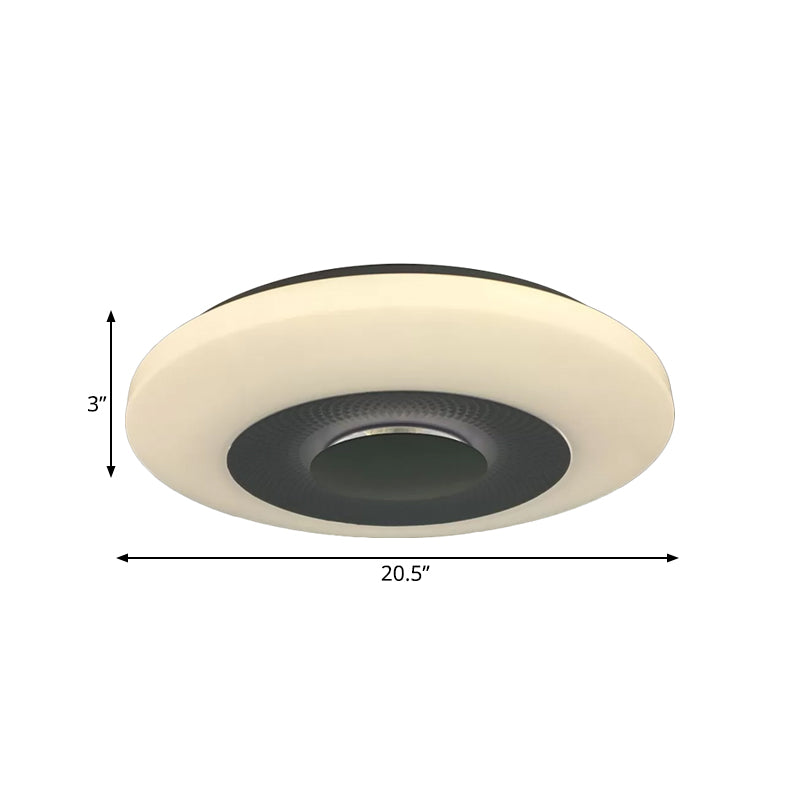 LED Bedroom Flush Mount Fixture Modern White Flush Light with Airship Acrylic Shade in Warm/Natural Light - Clearhalo - 'Ceiling Lights' - 'Close To Ceiling Lights' - 'Close to ceiling' - 'Flush mount' - Lighting' - 984208