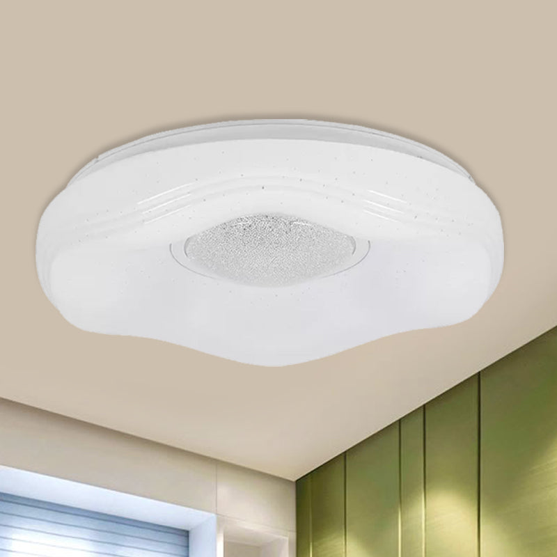 Modernism LED Flush Lighting with Acrylic Shade White Flower Flush Mount in White/Warm Light, 15"/19" Wide - Clearhalo - 'Ceiling Lights' - 'Close To Ceiling Lights' - 'Close to ceiling' - 'Flush mount' - Lighting' - 984220