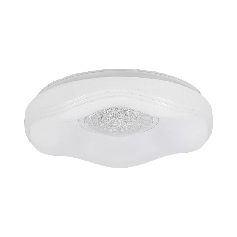 Modernism LED Flush Lighting with Acrylic Shade White Flower Flush Mount in White/Warm Light, 15"/19" Wide - Clearhalo - 'Ceiling Lights' - 'Close To Ceiling Lights' - 'Close to ceiling' - 'Flush mount' - Lighting' - 984223
