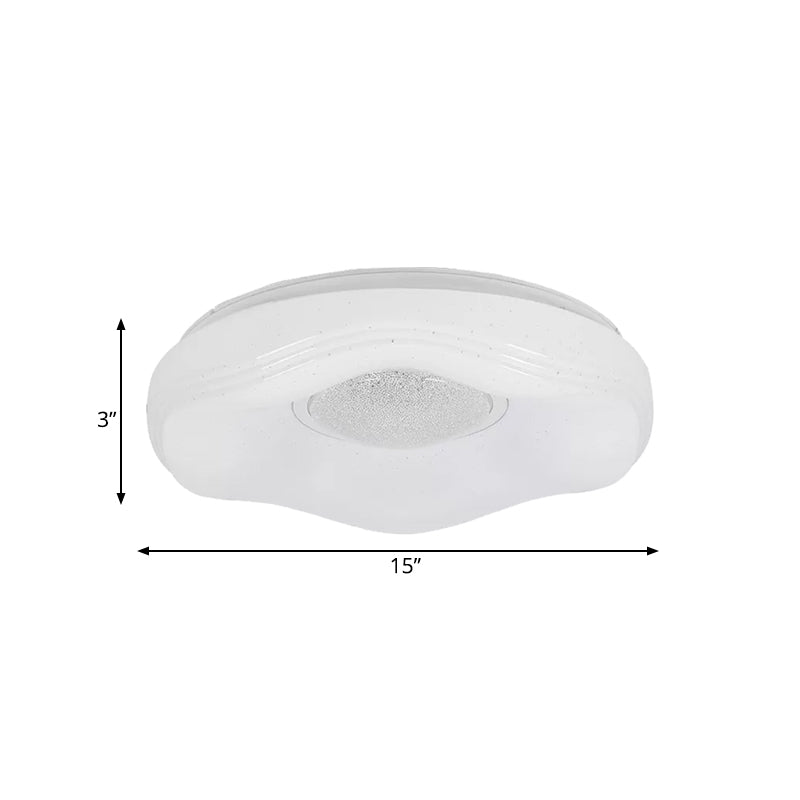 Modernism LED Flush Lighting with Acrylic Shade White Flower Flush Mount in White/Warm Light, 15"/19" Wide - Clearhalo - 'Ceiling Lights' - 'Close To Ceiling Lights' - 'Close to ceiling' - 'Flush mount' - Lighting' - 984224