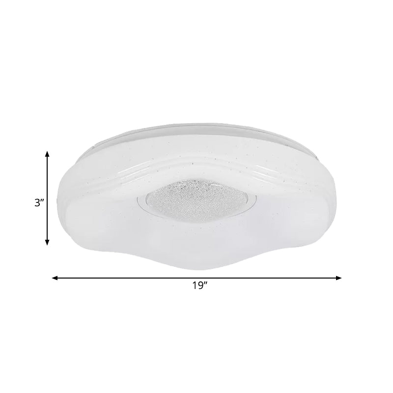 Modernism LED Flush Lighting with Acrylic Shade White Flower Flush Mount in White/Warm Light, 15"/19" Wide - Clearhalo - 'Ceiling Lights' - 'Close To Ceiling Lights' - 'Close to ceiling' - 'Flush mount' - Lighting' - 984225
