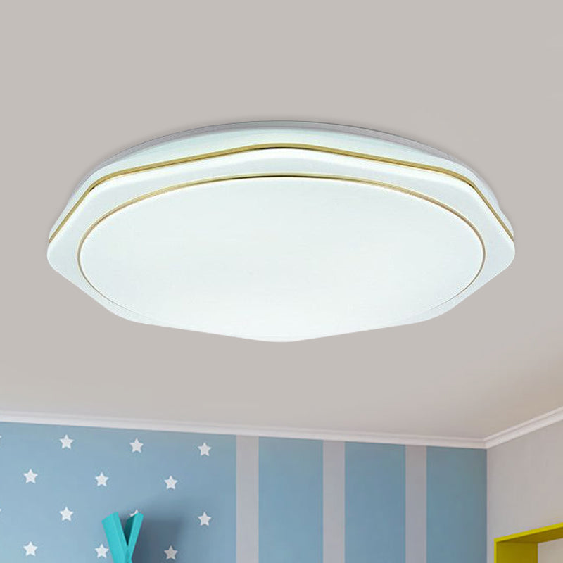White Geometry Ceiling Mounted Lamp Modern 16"/19.5" W LED Acrylic Flushmount Lighting for Bedroom Clearhalo 'Ceiling Lights' 'Close To Ceiling Lights' 'Close to ceiling' 'Flush mount' Lighting' 984226
