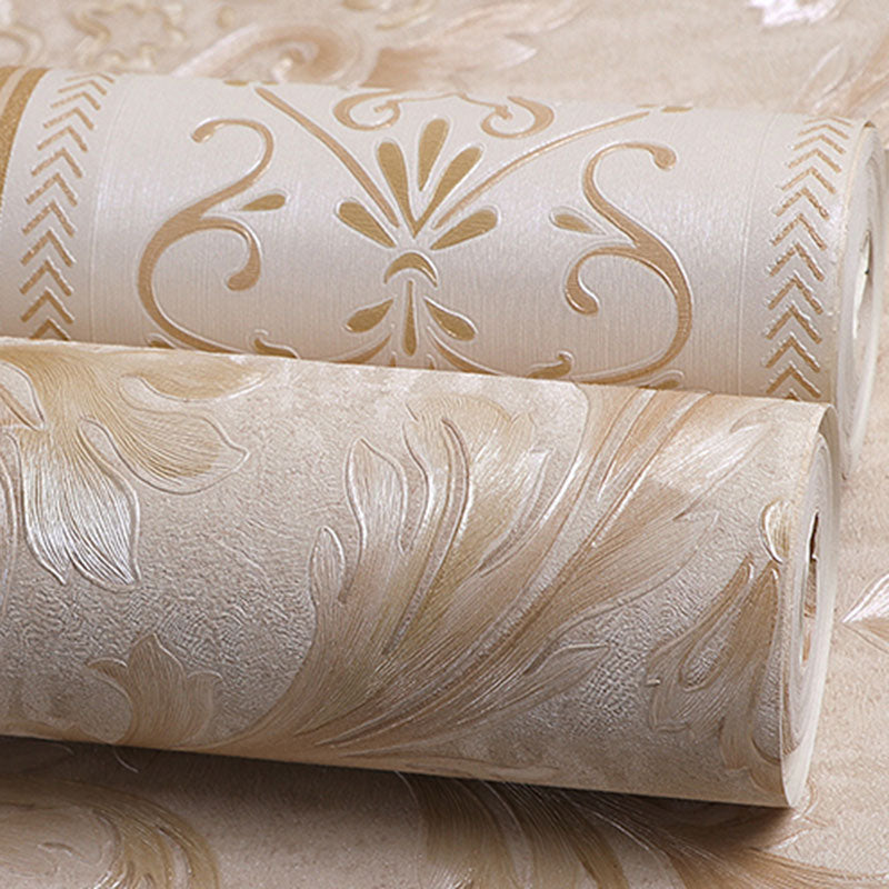 Classic Damask Design Wall Art for Bedroom Decoration, 20.5"W x 33'L Wall Art in Light Color Clearhalo 'Vintage wall decor' 'Vintage' 'Wallpaper' Wall Decor' 984378