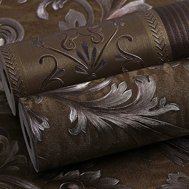 Classic Damask Design Wall Art for Bedroom Decoration, 20.5"W x 33'L Wall Art in Light Color Clearhalo 'Vintage wall decor' 'Vintage' 'Wallpaper' Wall Decor' 984387