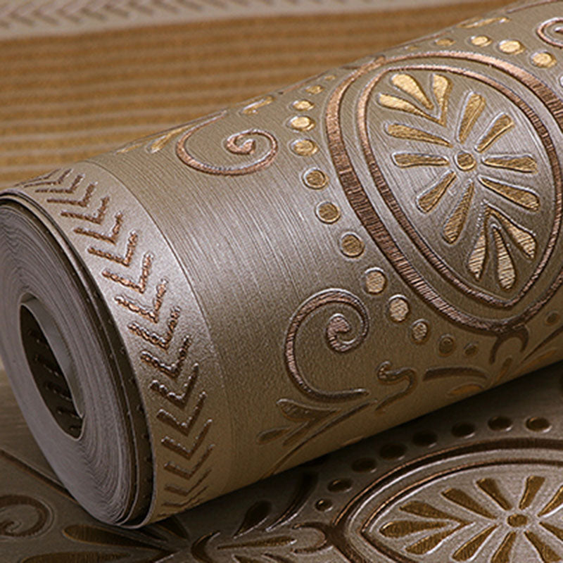 Floral Surface Wallpaper Roll for Living Room Decor Stripes Wall Art in Neutral Color, Stain-Resistant Clearhalo 'Vintage wall decor' 'Vintage' 'Wallpaper' Wall Decor' 984399