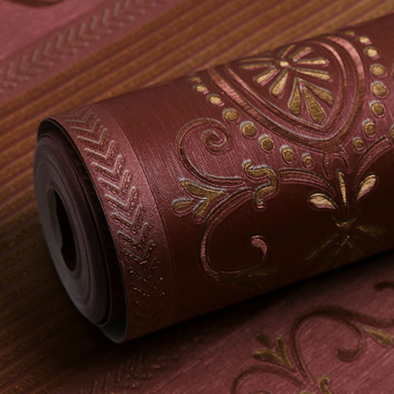 Floral Surface Wallpaper Roll for Living Room Decor Stripes Wall Art in Neutral Color, Stain-Resistant Clearhalo 'Vintage wall decor' 'Vintage' 'Wallpaper' Wall Decor' 984402