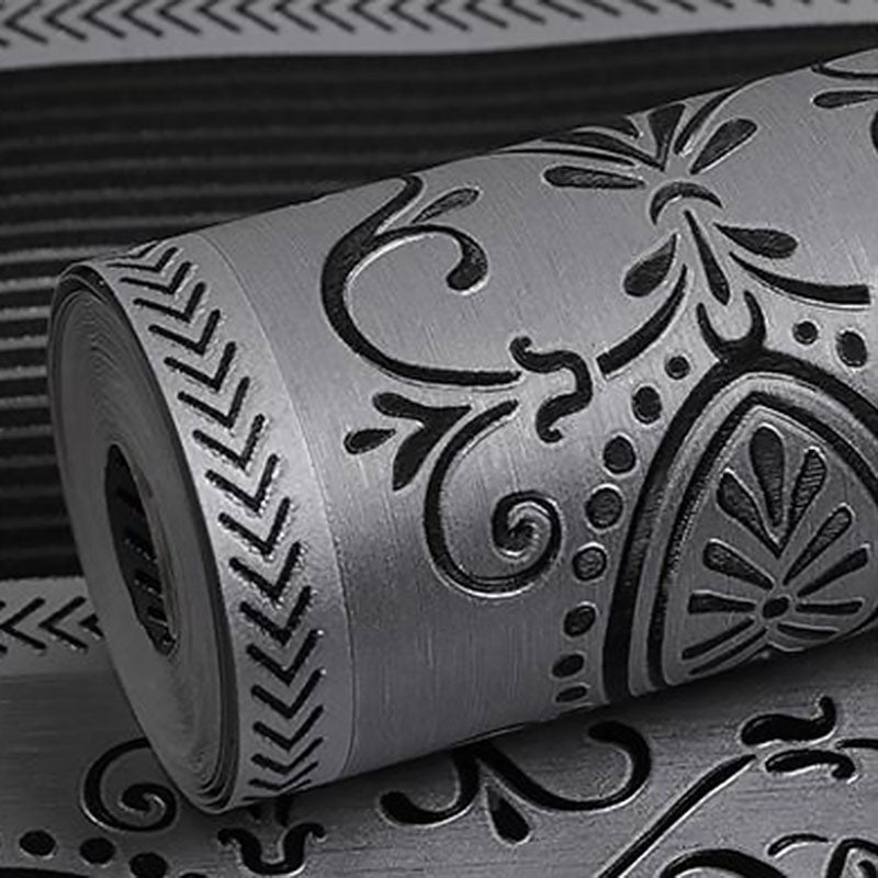 Floral Surface Wallpaper Roll for Living Room Decor Stripes Wall Art in Neutral Color, Stain-Resistant Clearhalo 'Vintage wall decor' 'Vintage' 'Wallpaper' Wall Decor' 984408