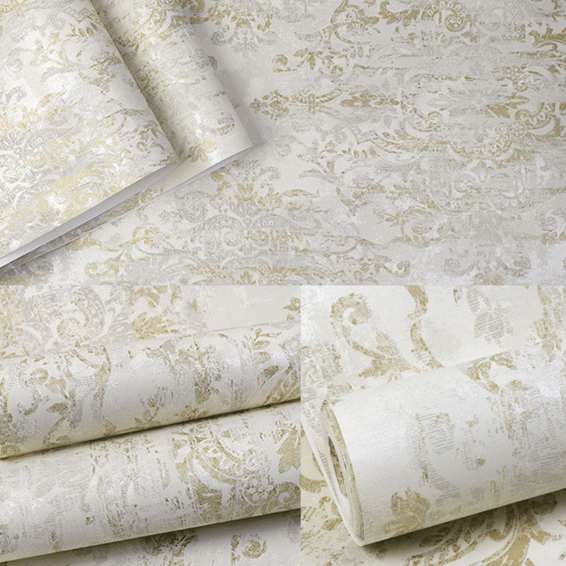 Classic Damasque Wallpaper Roll for Accent Wall in Pastel Color, 20.5-inch x 33-foot Clearhalo 'Vintage wall decor' 'Vintage' 'Wallpaper' Wall Decor' 984430