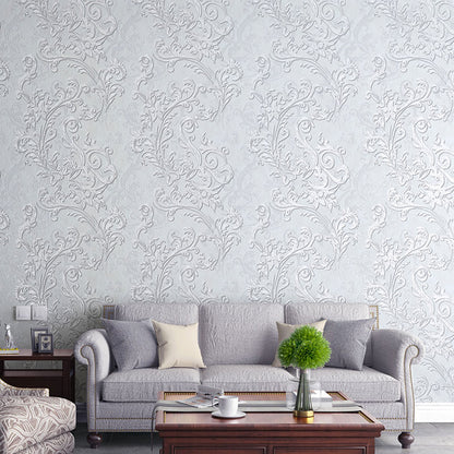 Vintage Wall Covering in Neutral Color Floral Surface Wallpaper Roll, 33'L x 20.5"W Cream Gray Clearhalo 'Vintage wall decor' 'Vintage' 'Wallpaper' Wall Decor' 984451