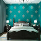 Embossed Damasque Wall Art for Accent Wall Vintage Wallpaper Roll, 20.5-inch x 33-foot Blue-Green Clearhalo 'Vintage wall decor' 'Vintage' 'Wallpaper' Wall Decor' 984496