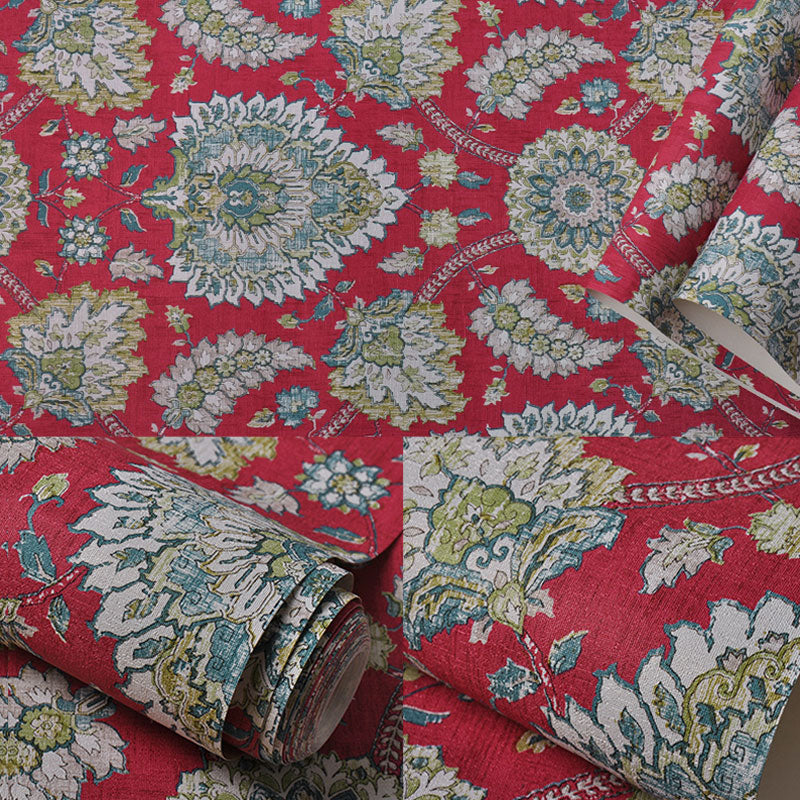 Bohemian Wallpaper Roll in Neutral Color Flower and Leaf Wall Covering for Living Room, 57.1 sq ft. Clearhalo 'Wall Decor' 'Wallpaper' 984605