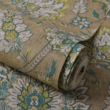 Bohemian Wallpaper Roll in Neutral Color Flower and Leaf Wall Covering for Living Room, 57.1 sq ft. Clearhalo 'Wall Decor' 'Wallpaper' 984613
