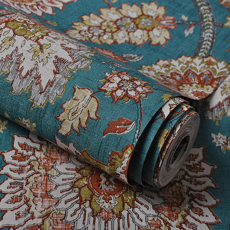 Bohemian Wallpaper Roll in Neutral Color Flower and Leaf Wall Covering for Living Room, 57.1 sq ft. Clearhalo 'Wall Decor' 'Wallpaper' 984617