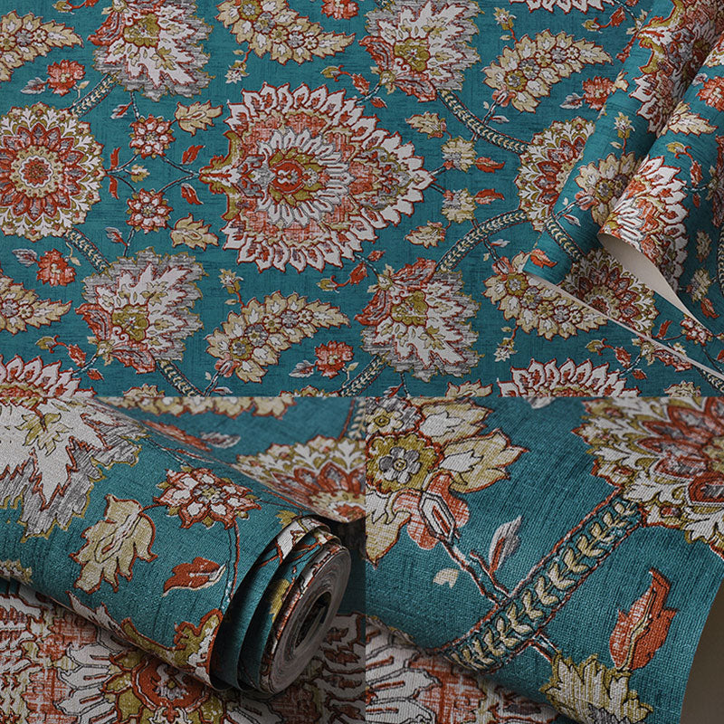 Bohemian Wallpaper Roll in Neutral Color Flower and Leaf Wall Covering for Living Room, 57.1 sq ft. Clearhalo 'Wall Decor' 'Wallpaper' 984618