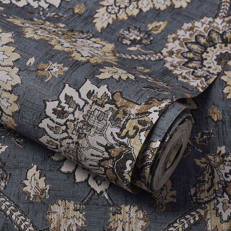 Bohemian Wallpaper Roll in Neutral Color Flower and Leaf Wall Covering for Living Room, 57.1 sq ft. Clearhalo 'Wall Decor' 'Wallpaper' 984621