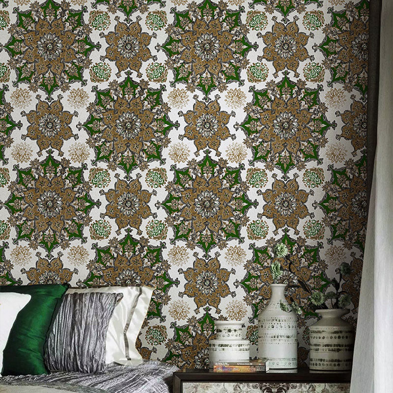 Neutral Color Totem Wall Art for Accent Wall Asia Inspired Wallpaper, 33-foot x 20.5-inch Gray-Green Clearhalo 'Wall Decor' 'Wallpaper' 984638