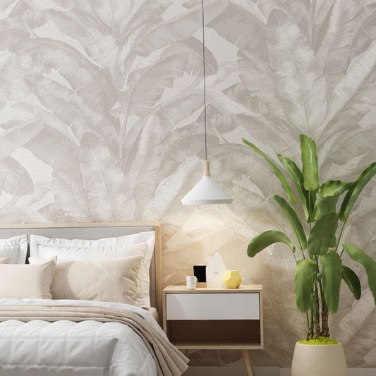 Tropical Banana Leaf Wall Covering for Accent Wall Contemporary Wallpaper, 33' by 20.5" Gray-Yellow Clearhalo 'Modern wall decor' 'Modern' 'Tropical wall decor' 'Tropical' 'Wallpaper' Wall Decor' 984673
