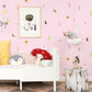 Contemporary Animal Wallpaper Roll for Children's Bedroom with Cartoon Animal Design in Pastel Color Pink Clearhalo 'Wall Decor' 'Wallpaper' 984677