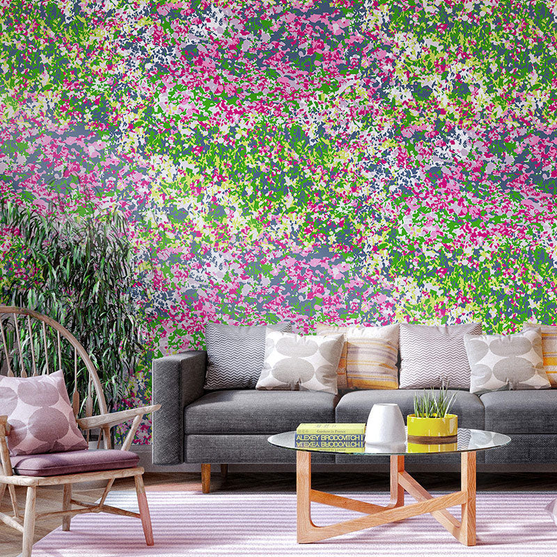 Dense Flower Pattern Wallpaper Roll for Gallery Decoration Oil Painting Wall Covering in Light Color, Water-Resistant Clearhalo 'Country wall decor' 'Rustic' 'Wallpaper' Wall Decor' 984736