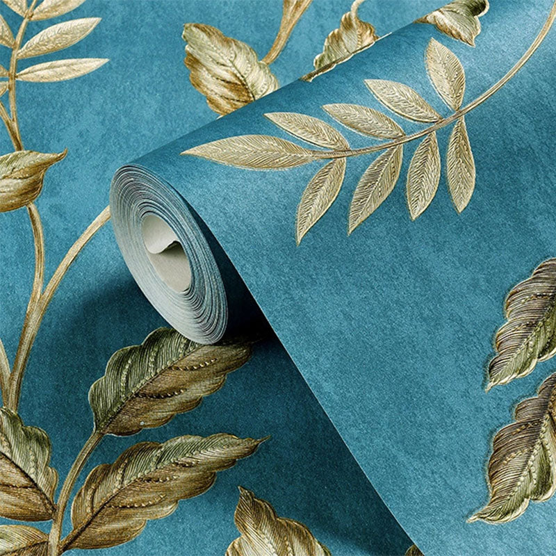 Contemporary Leaves and Stem Wallpaper for Accent Wall, 20.5 in x 33 ft Wall Art in Soft Color Clearhalo 'Country wall decor' 'Rustic' 'Wallpaper' Wall Decor' 984850