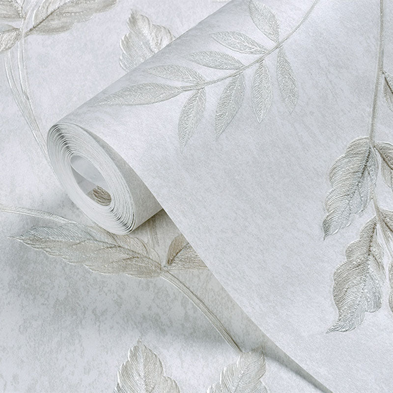 Contemporary Leaves and Stem Wallpaper for Accent Wall, 20.5 in x 33 ft Wall Art in Soft Color Clearhalo 'Country wall decor' 'Rustic' 'Wallpaper' Wall Decor' 984860