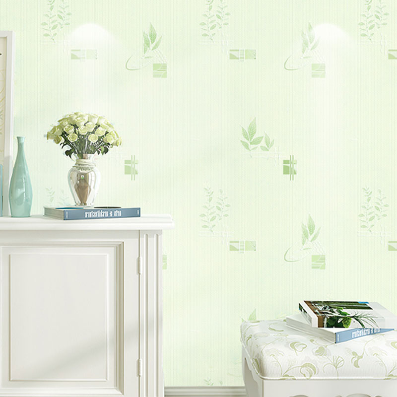 Decorative Grass and Flower Wallpaper Non-Woven Material Nordic Wall Art for Guest Room Clearhalo 'Country wall decor' 'Rustic' 'Wallpaper' Wall Decor' 984873