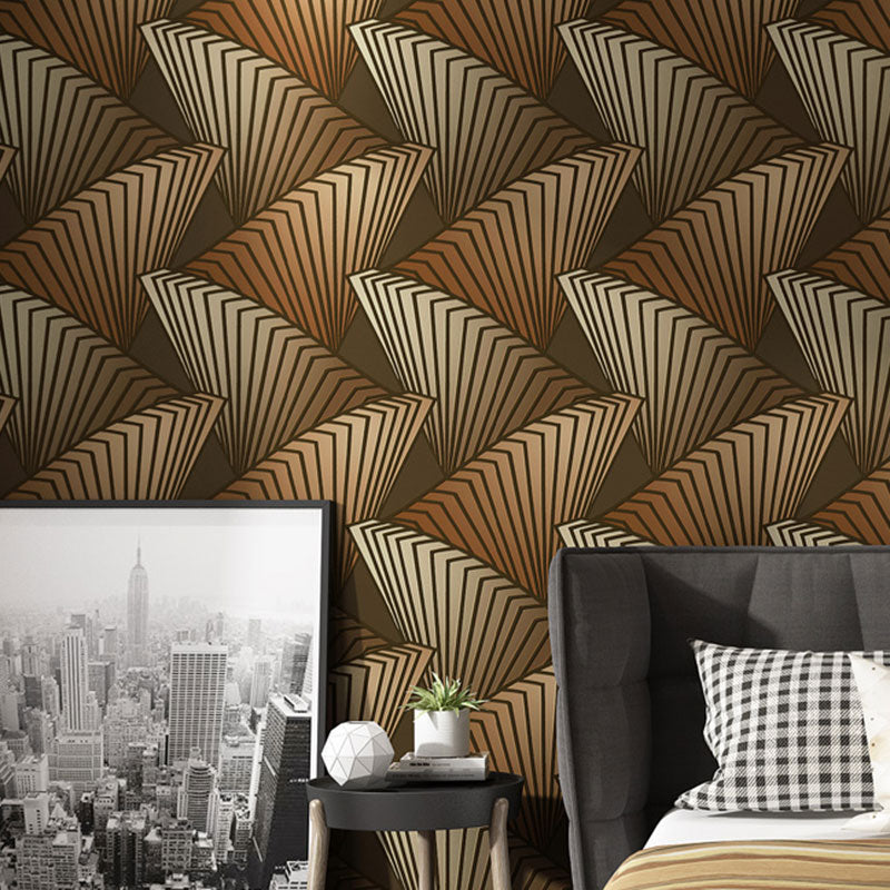 Stain-Resistant 3D Lines Wallpaper Roll 20.5 in x 33 ft Minimalist Wall Covering for Coffee Shop Decoration Yellow Clearhalo 'Wall Decor' 'Wallpaper' 984896