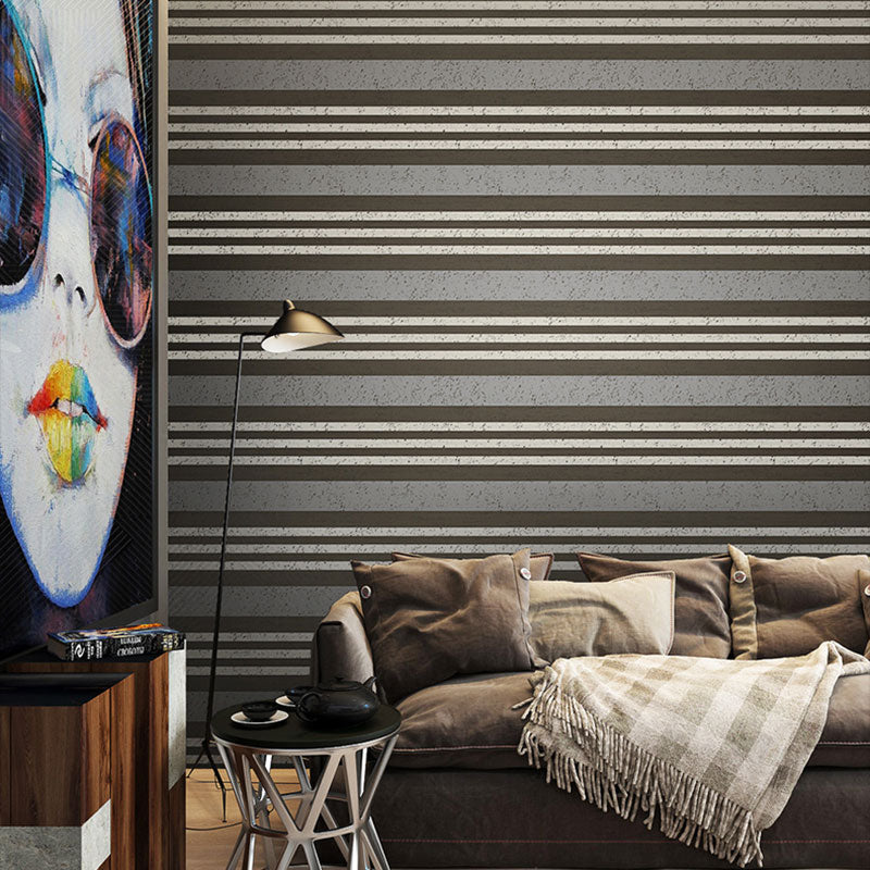 Simple Vertical Stripe Wallpaper Roll for Guest Room Decoration, Natural Color, 57.1 sq ft. Brown Clearhalo 'Modern wall decor' 'Modern' 'Wallpaper' Wall Decor' 984915