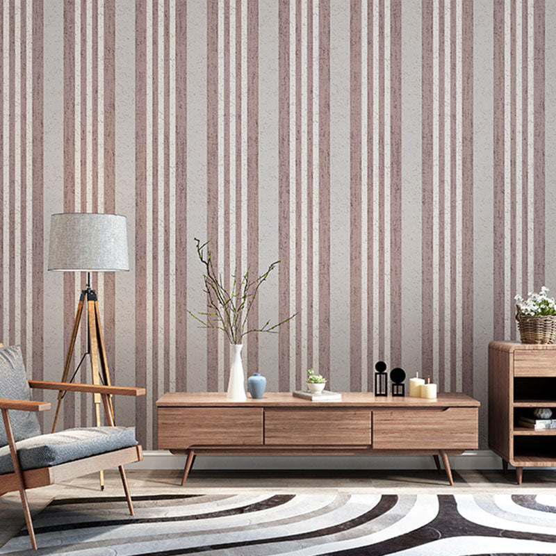 Simple Vertical Stripe Wallpaper Roll for Guest Room Decoration, Natural Color, 57.1 sq ft. Purple-Pink Clearhalo 'Modern wall decor' 'Modern' 'Wallpaper' Wall Decor' 984919