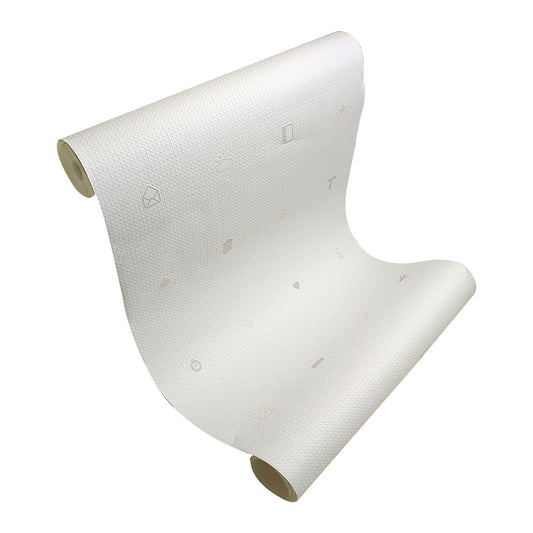 Ivory White Original Wall Art 57.1 sq ft. Food and Drinks Wallpaper Roll for Kid's Bedroom, Non-Pasted Clearhalo 'Wall Decor' 'Wallpaper' 984983