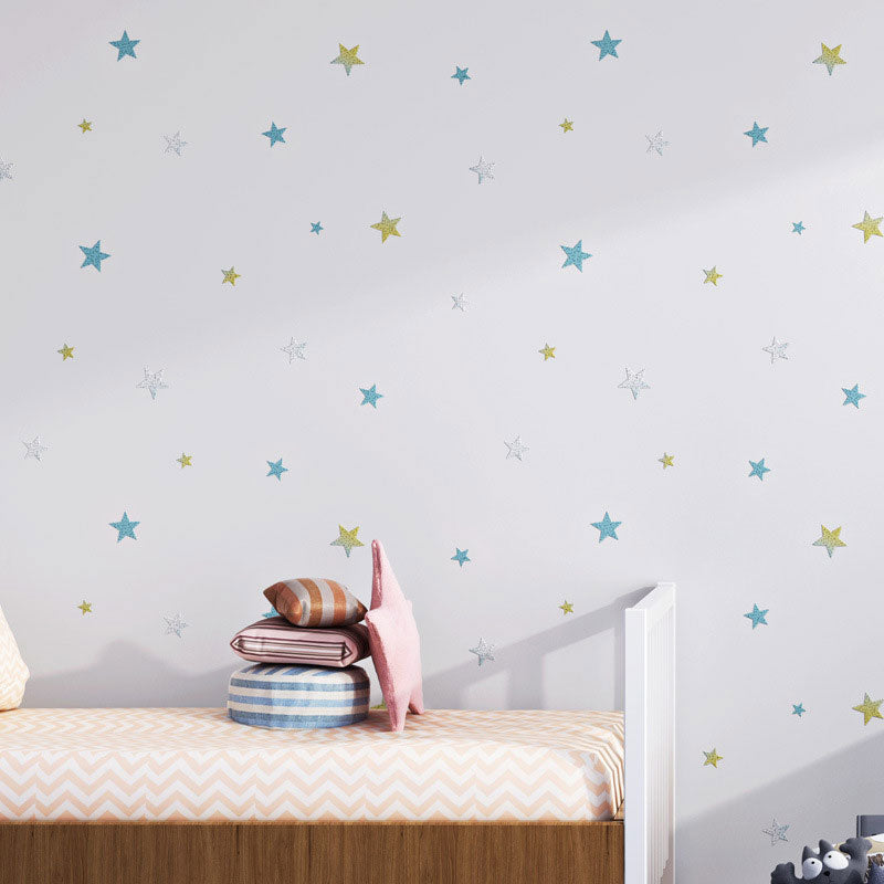 Simple Cartoon Star Wall Covering in Natural Color Non-Woven Material Wallpaper for Kids, 33' x 20.5" Beige Star Clearhalo 'Wall Decor' 'Wallpaper' 984997