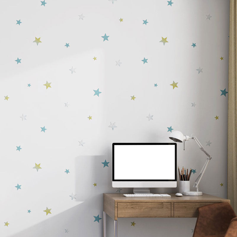 Simple Cartoon Star Wall Covering in Natural Color Non-Woven Material Wallpaper for Kids, 33' x 20.5" Clearhalo 'Wall Decor' 'Wallpaper' 984998