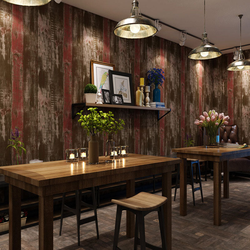 33' x 20.5" Retro Wallpaper Roll Coffee Shop Beachwood Wall Covering in Light Color, Easy to Remove Clearhalo 'Country wall decor' 'Rustic' 'Wallpaper' Wall Decor' 986443