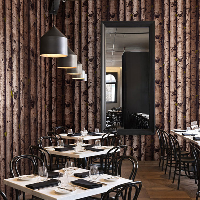 Stain-Resistant Log Cabin Wallpaper Plaster Retro Wall Art for Accent Wall, 20.5-inch x 33-foot Clearhalo 'Country wall decor' 'Rustic' 'Wallpaper' Wall Decor' 986468