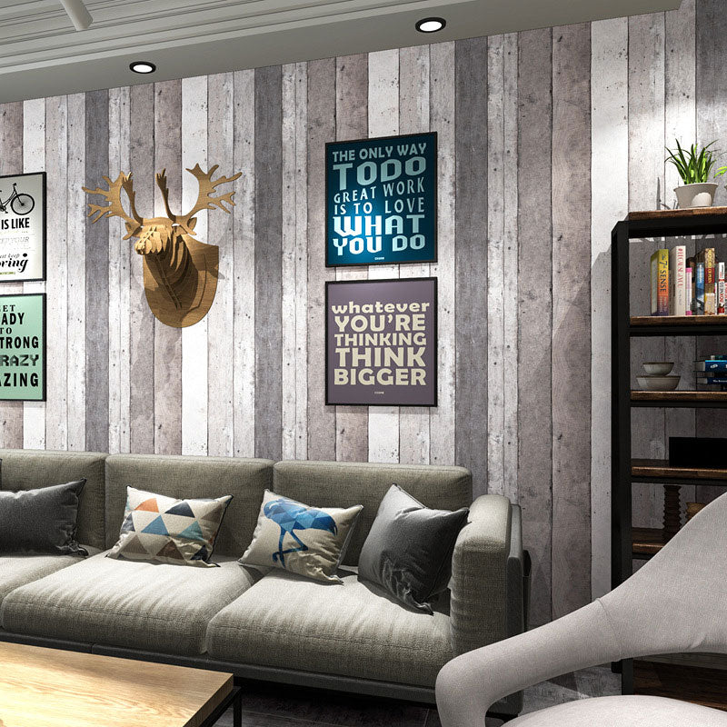 Neutral Color Nostalgic Wall Art 990 Wood Effect Wallpaper Roll for Coffee Shop Decoration Clearhalo 'Country wall decor' 'Rustic' 'Wallpaper' Wall Decor' 986479