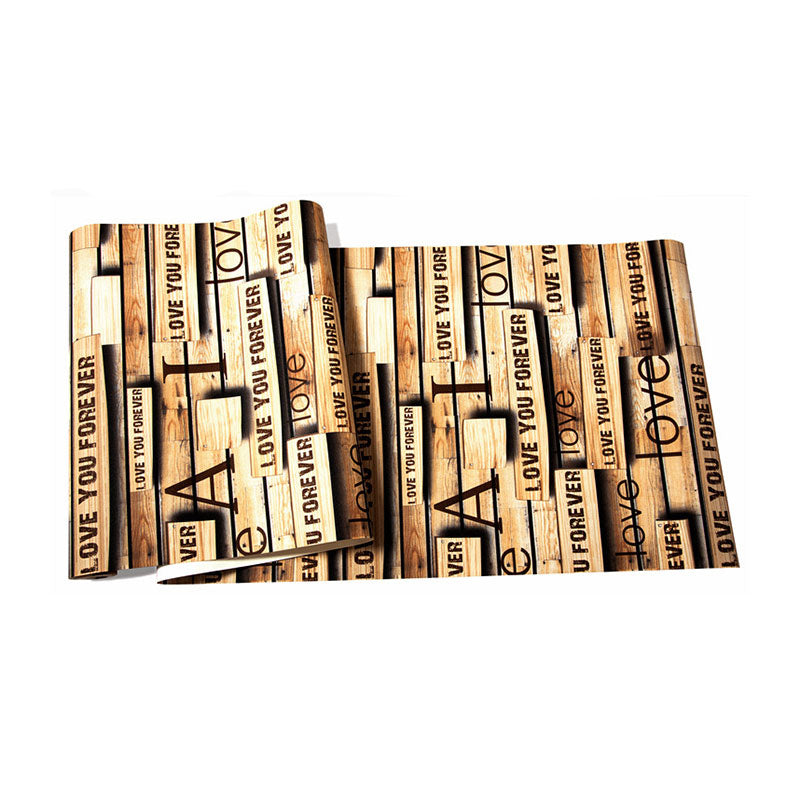 Retro Letters Vinyl Wallpaper Roll for Bar Decoration, Neutral Color, 20.5" by 33' Clearhalo 'Country wall decor' 'Rustic' 'Wallpaper' Wall Decor' 986531