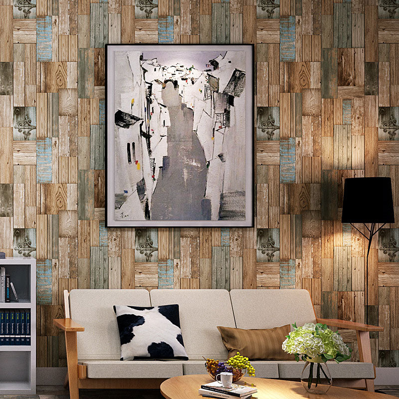 Repurposed Wood Non-Pasted Wall Art Brown Plaster Wallpaper for Accent Wall, 57.1 sq ft. Clearhalo 'Country wall decor' 'Rustic' 'Wallpaper' Wall Decor' 986538