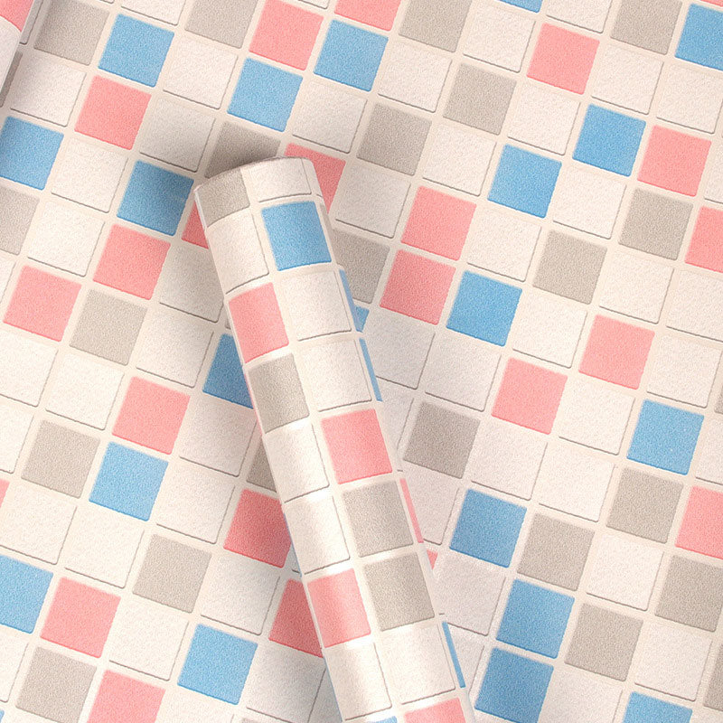 Mosaic Tile Wall Covering in Natural Color, Nordic Wallpaper Roll for Bathroom Decor, Self-Adhesive Clearhalo 'Wall Decor' 'Wallpaper' 986583