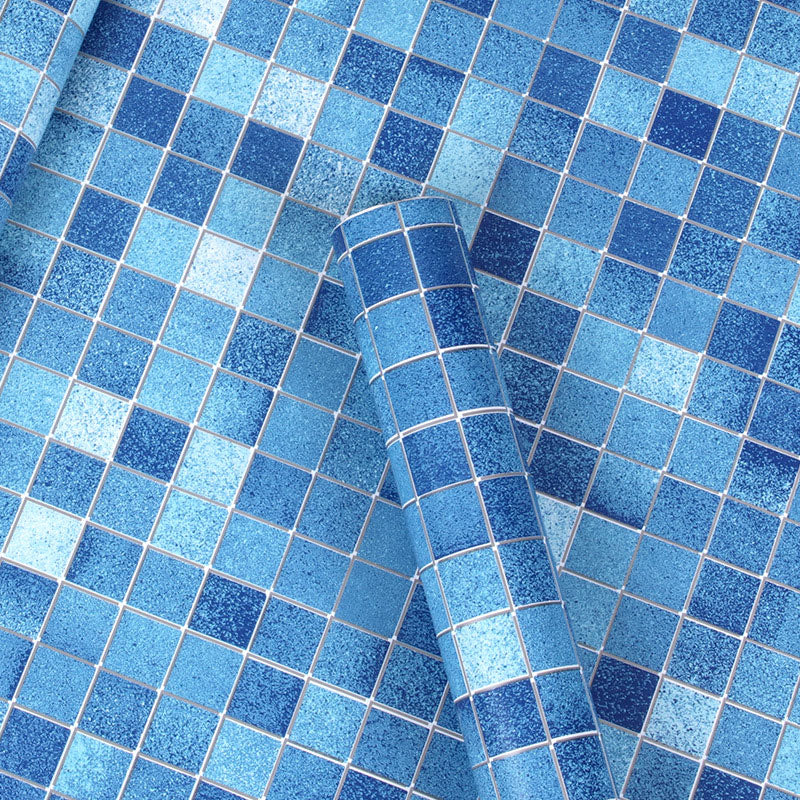 Mosaic Tile Wall Covering in Natural Color, Nordic Wallpaper Roll for Bathroom Decor, Self-Adhesive Clearhalo 'Wall Decor' 'Wallpaper' 986588