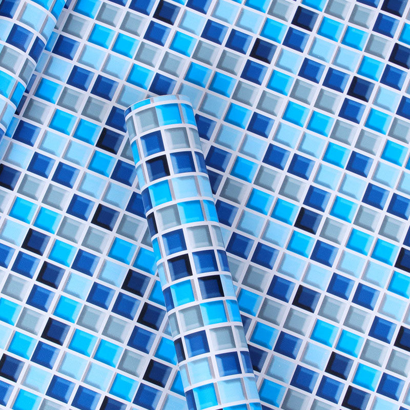 Mosaic Tile Wall Covering in Natural Color, Nordic Wallpaper Roll for Bathroom Decor, Self-Adhesive Clearhalo 'Wall Decor' 'Wallpaper' 986591