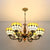 Yellow Grid Bowl Pendant Light 6 Lights Tiffany Antique Art Glass Chandelier for Hallway Yellow Clearhalo 'Ceiling Lights' 'Chandeliers' 'Industrial' 'Middle Century Chandeliers' 'Pendant Lights' 'Tiffany Chandeliers' 'Tiffany close to ceiling' 'Tiffany' Lighting' 98661