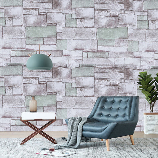 Stain-Resistant Wood Effect Wall Art 96.8 sq ft. Vintage Wallpaper Roll for Bathroom Decor, Self-Adhesive Gray-Green Clearhalo 'Industrial wall decor' 'Industrial' 'Wallpaper' Wall Decor' 986624